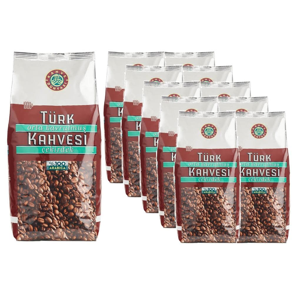Kahve Dünyası Orta Kavrulmuş Çekirdek Türk Kahvesi 1kg X 10 Adet