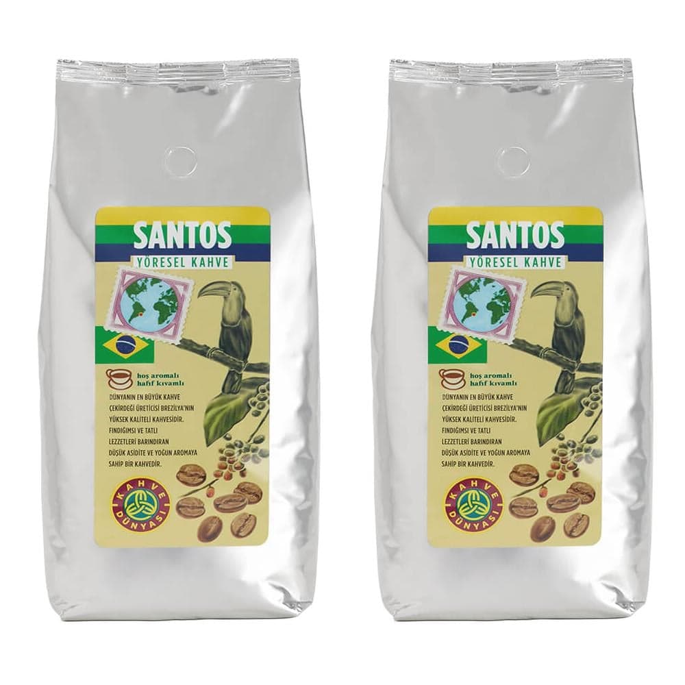 Kahve Dünyası Santos Yöresel Çekirdek Filtre Kahve 1000gr x 2 Adet