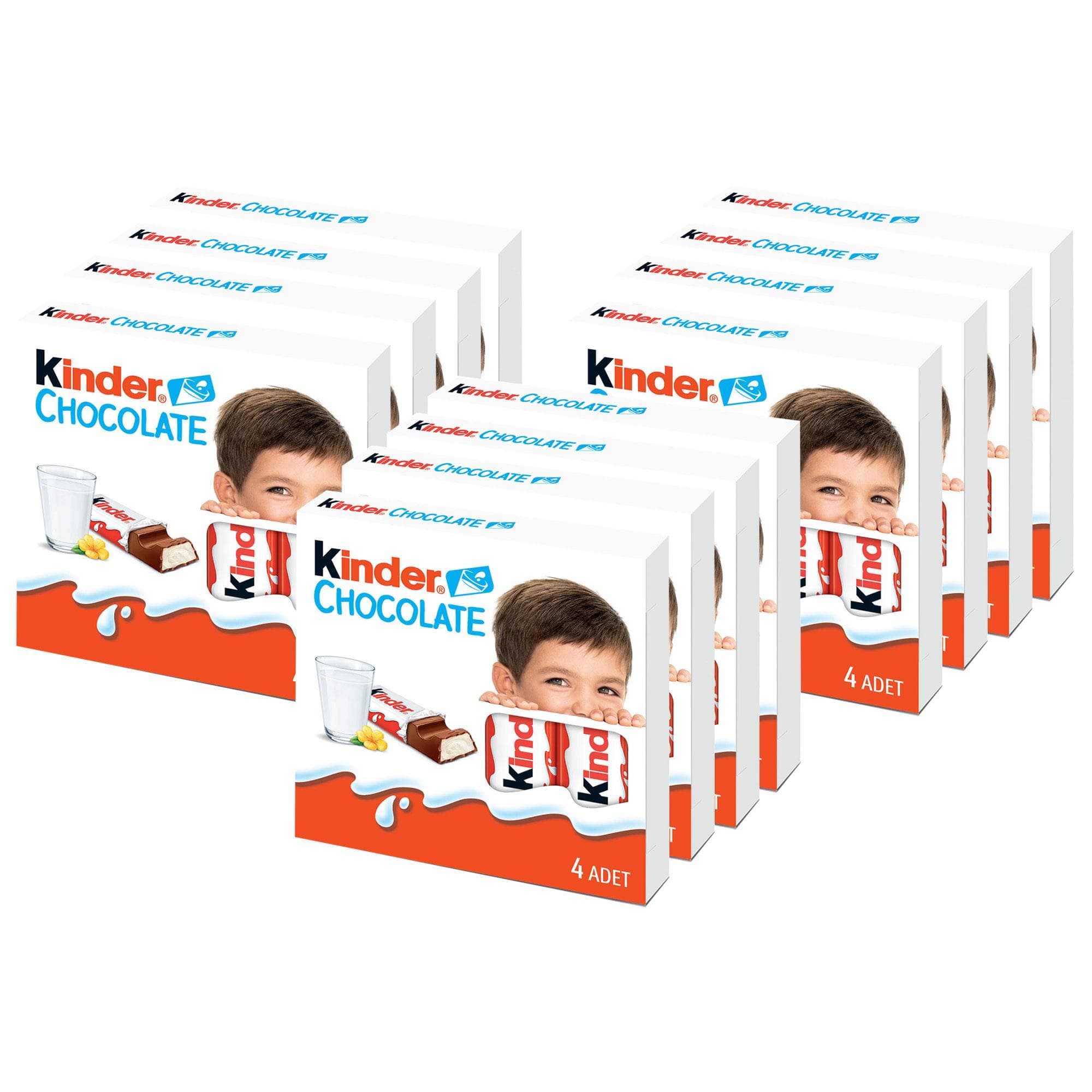 Kinder Chocolate Çikolata Bar | Sütlü Dolgulu | T4 Paket | 50g x 12 Adet