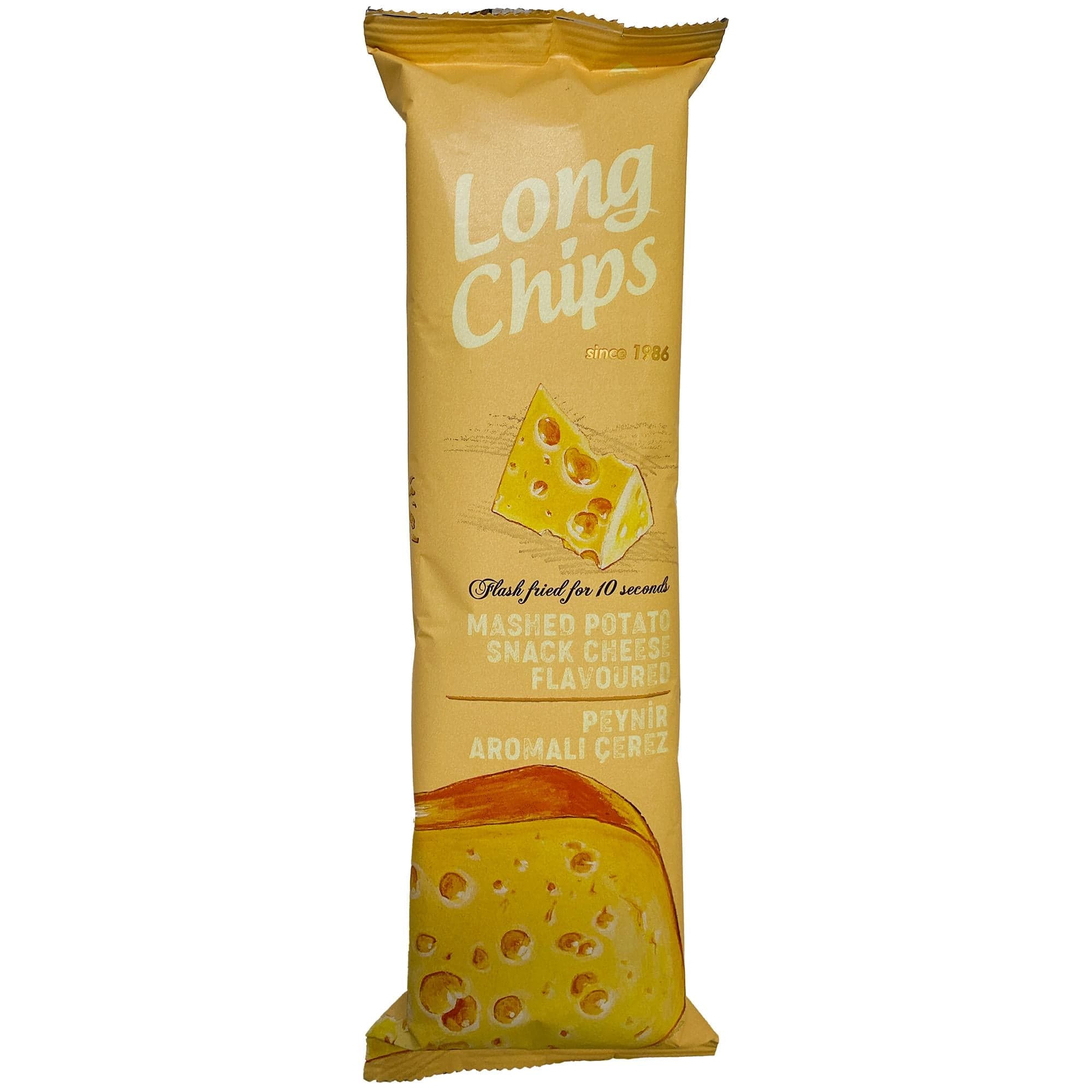 Long Chips Peynir Aromalı Patates Cipsi | Uzun Cips | Az Yağlı | Letonya Ürünü | 75 g