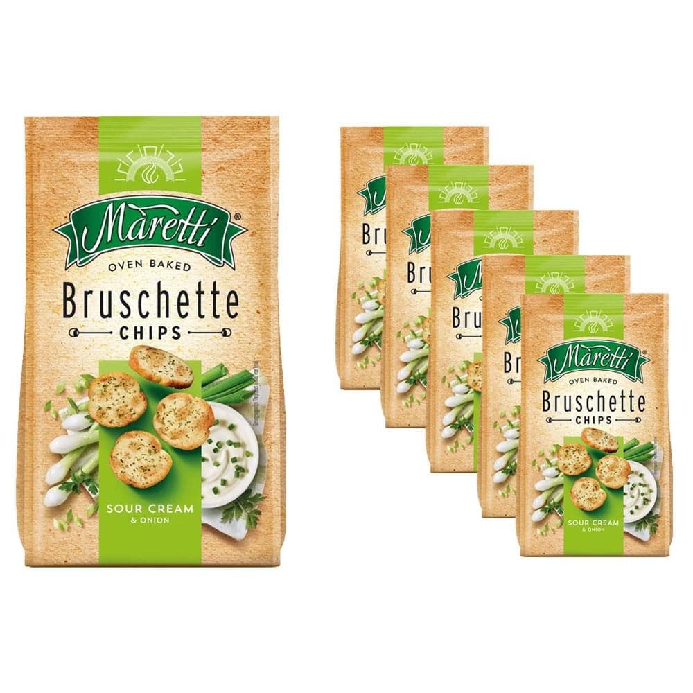 Maretti Bruschette Sour Cream Ekşi Krema ve Soğanlı Kızartılmış Ekmek Cips 70g x 5 Adet