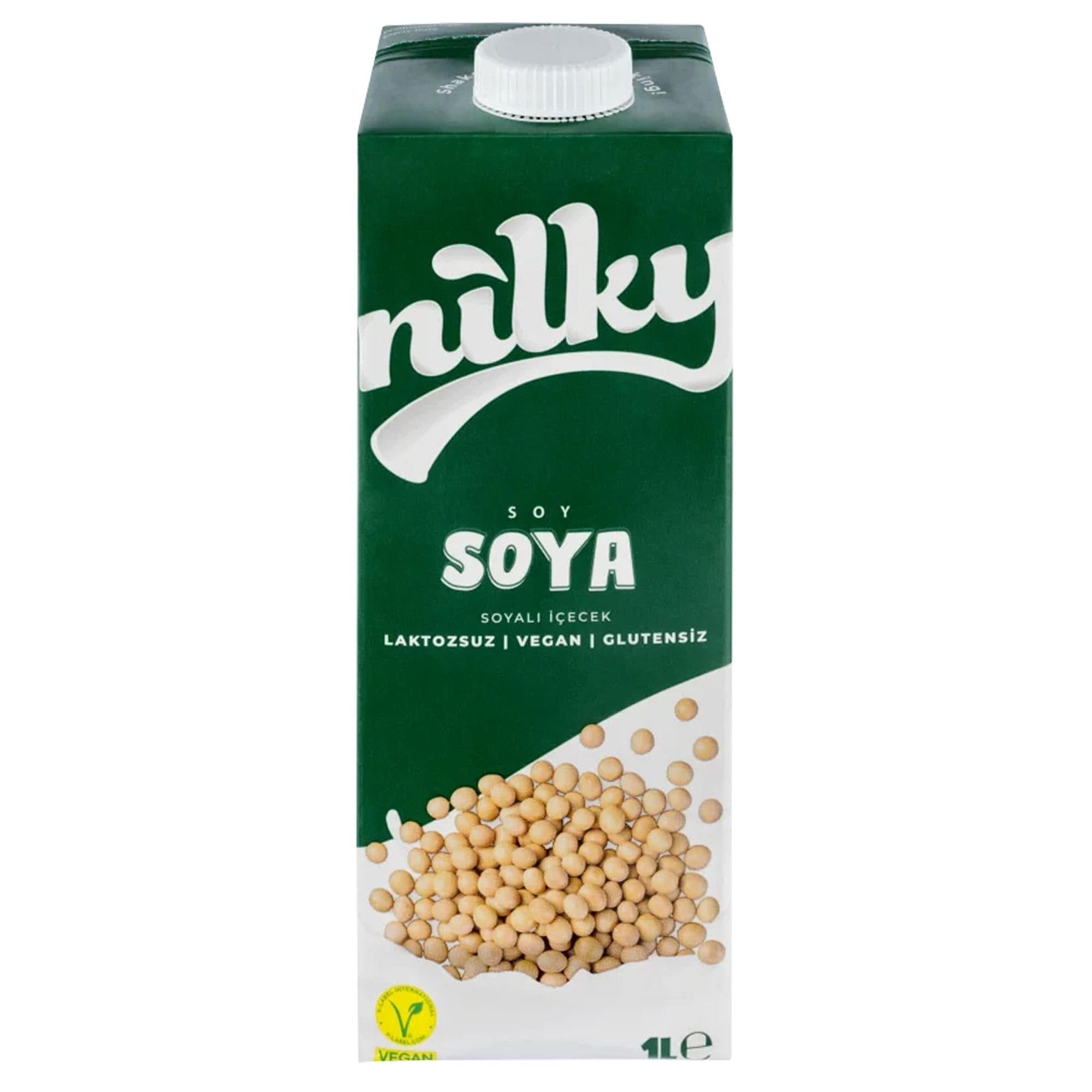 Nilky Soya Sütü | Bitkisel Bazlı İçecek | Laktozsuz | Vegan | Glutensiz | Koruyucu Yok | Süt Ürünleri İçermez | 1L