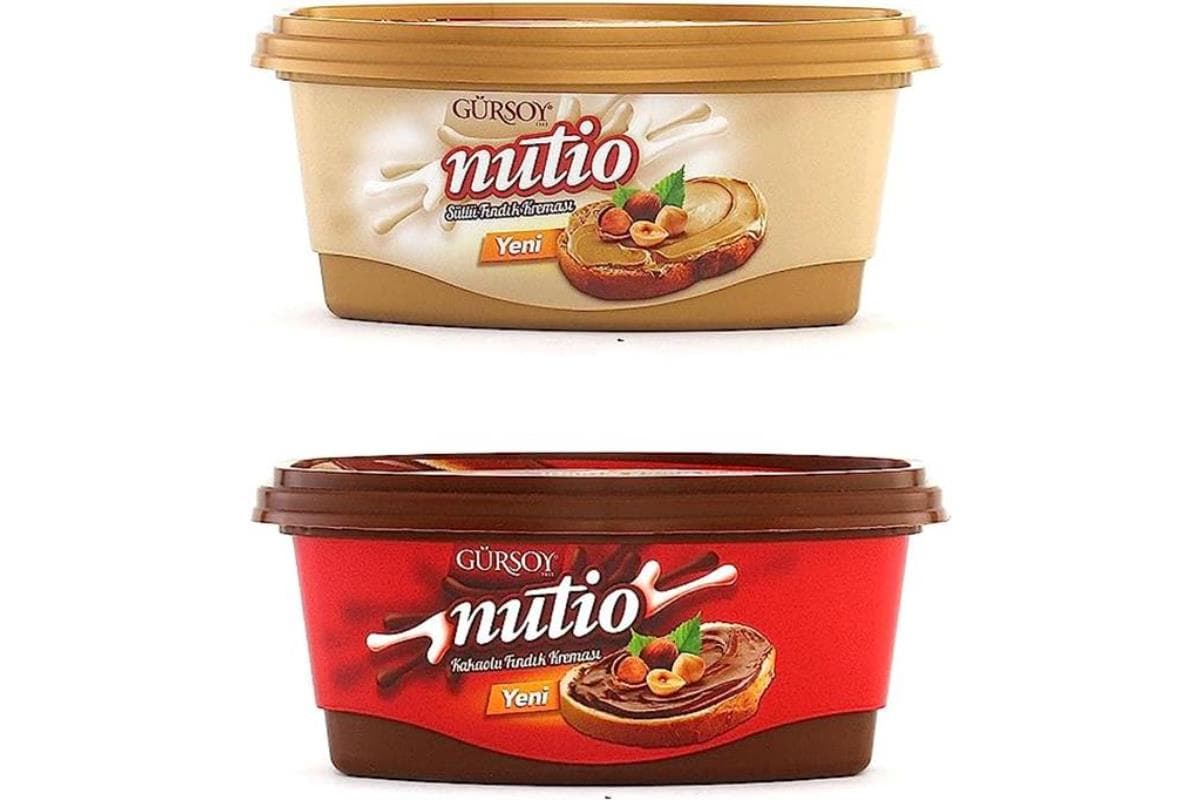 Gürsoy Nutio Krokanlı Sütlü Fındık Kreması 400g + Nutio Kakaolu Fındık Kreması 400g Plastik Kap