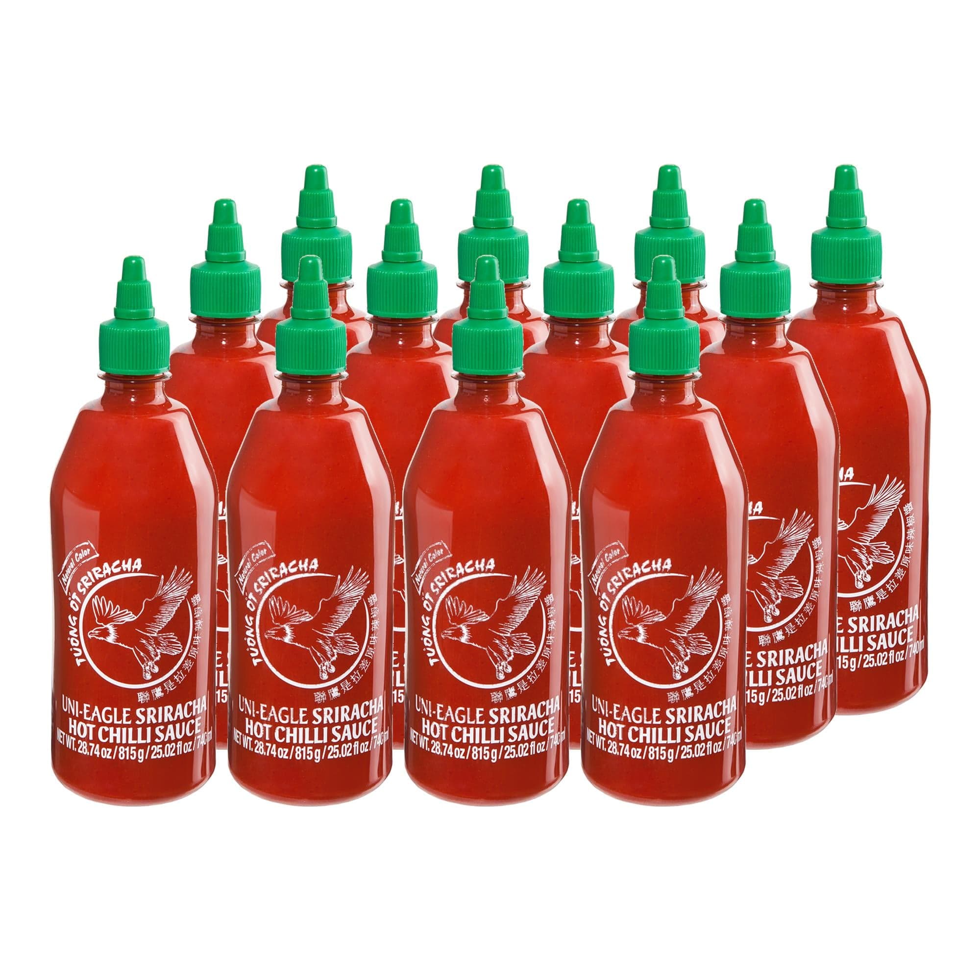 Uni-Eagle Sriracha Acı Biber Sosu | Acı Biber ve Sarımsaklı Lezzet Arttırıcı Acı Sos | Aroma Arttırıcı İçermez | 815g x 12 Adet (Koli)