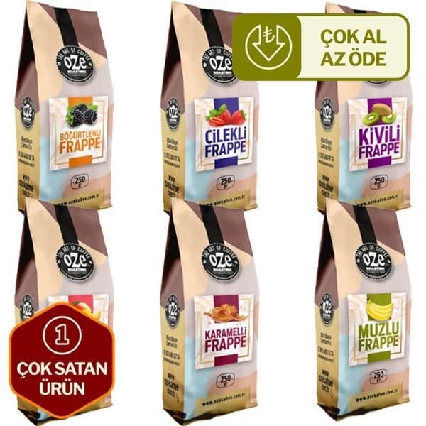 Frappe Seti Çilek, Karamel, Kivi, Mango, Muz, Böğürtlen 6'lı 250G