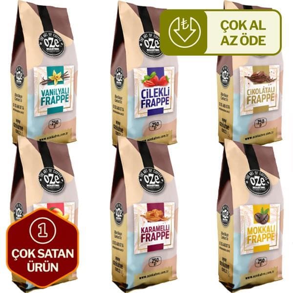 Frappe Seti Vanilya, Mokka, Mango, Karamel, Çilek, Çikolata 6'lı 250G