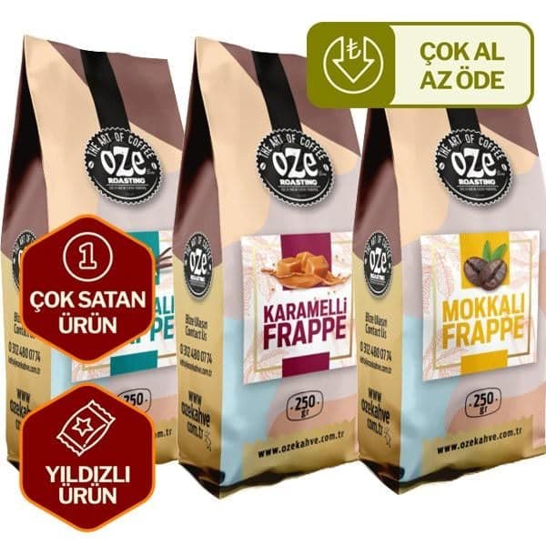 Frappe Tanışma Seti Vanilya, Karamel, Mokka 3'lü 250G