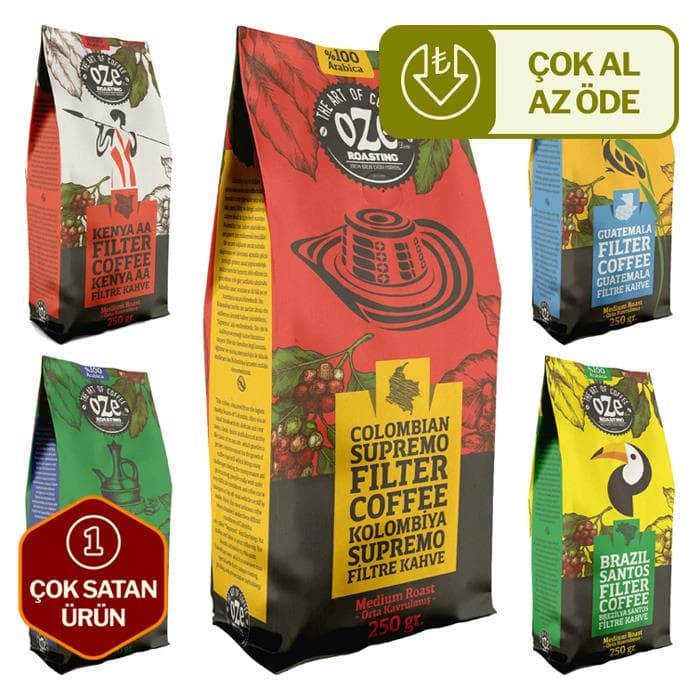 Dünya Kahveleri Seti 5'li 250G - Yöresel Kahveler