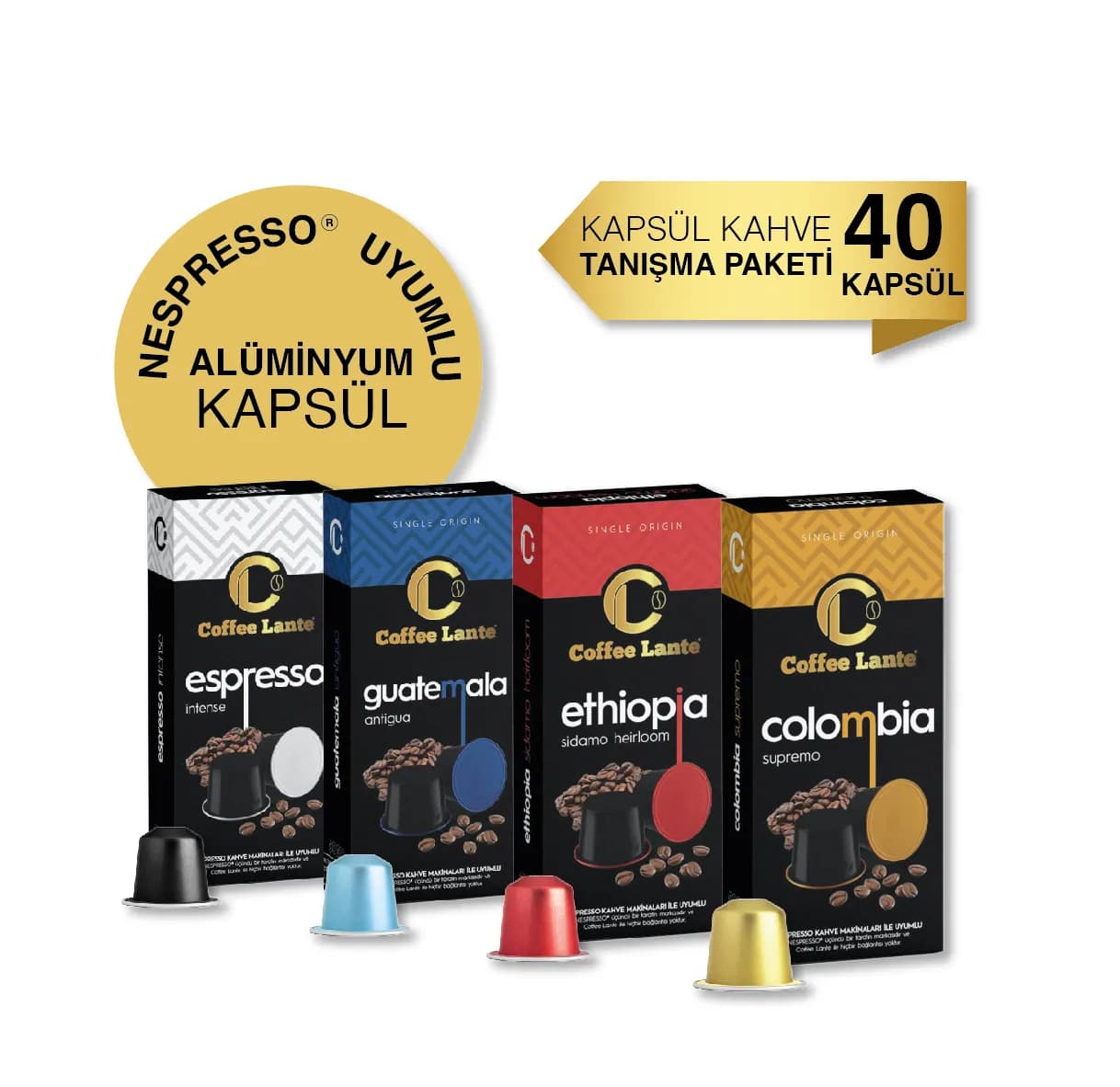 Coffee Lante Alüminyum Nespresso Uyumlu Kapsül Kahve Serisi 40 Kapsül