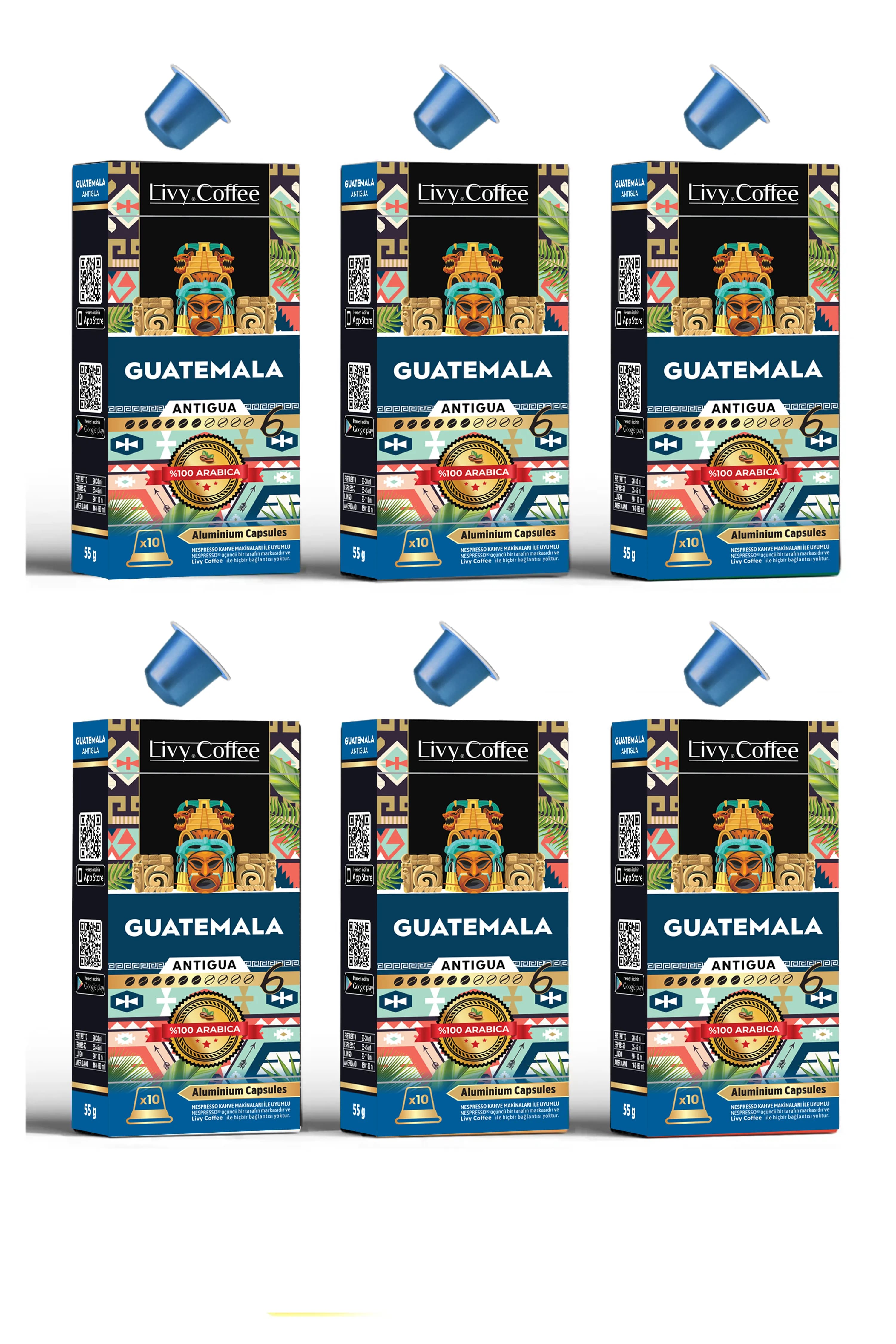 Livy Coffee® Nespresso Uyumlu Kapsül Kahve Guatemala 60 Kapsül