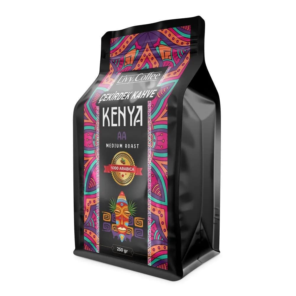 Livy Coffee Kenya AA Single Orgini Çekirdek Kahve 250 gr